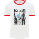 Boom Lolly Pop Chick Mens White Ringer T-Shirt White/Red