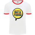 Gay and Proud LGBT Pride Awareness Mens White Ringer T-Shirt White/Red