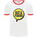 Gay and Proud LGBT Pride Awareness Mens White Ringer T-Shirt White/Red