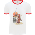 Knights Templar on a Horse Mens White Ringer T-Shirt White/Red