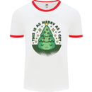Bah Humbug Christmas Tree Funny Mens White Ringer T-Shirt White/Red