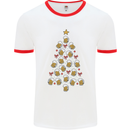 Beer Christmas Tree Mens White Ringer T-Shirt White/Red