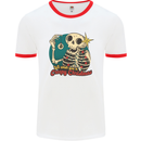 We Wish You a Creepy Christmas Skull Mens White Ringer T-Shirt White/Red