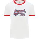 Legend Since 46th Birthday 1977 Mens Ringer T-Shirt White/Red