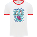 I Know I'm Crazy Funny Bird Slogan Mens White Ringer T-Shirt White/Red