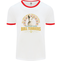 A Bull Terrier Dog Mens Ringer T-Shirt White/Red