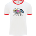 A Video Game Console Controller Mens White Ringer T-Shirt White/Red