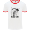 Knights Templar Beauseant St Georges Day Mens White Ringer T-Shirt White/Red