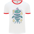 Funny Sliced Sushi Fish Fishing Fisherman Mens White Ringer T-Shirt White/Red