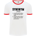 Synonym Funny Definition Slogan Mens White Ringer T-Shirt White/Red