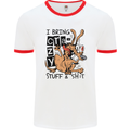 I Bring Crazy Stuff & Sh#t Funny Dog Mens Ringer T-Shirt White/Red