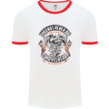 Legends Never Die Biker Motorbike Mens White Ringer T-Shirt White/Red