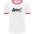 Swinger Funny Baseball Softball Mens White Ringer T-Shirt White/Red