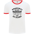 30th Wedding Anniversary 30 Year Funny Wife Mens Ringer T-Shirt White/Red