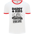 Daddy & Kids Best Friends Father's Day Mens White Ringer T-Shirt White/Red