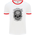 Skull of Chains Mens White Ringer T-Shirt White/Red