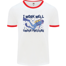 Scuba Diving Work Well Under Pressure Diver Mens White Ringer T-Shirt White/Red