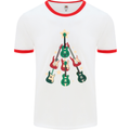 Funny Christmas Guitar Tree Rock Music Mens White Ringer T-Shirt White/Red