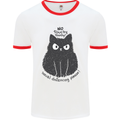 No Touchy Touchy Cat Mens White Ringer T-Shirt White/Red