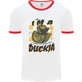 I'm a Duckja Funny Duck Ninja Mens White Ringer T-Shirt White/Red