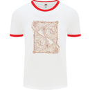 Gemini Faces Star Sign Astrological Zodiac Mens Ringer T-Shirt White/Red