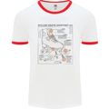 Roller Skating Boot Blueprint Mens Ringer T-Shirt White/Red