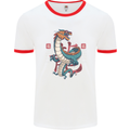 Chinese Zodiac Shengxiao Year of the Dragon Mens White Ringer T-Shirt White/Red