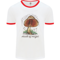 Made of Magic Mushrooms LSD Trippy Mens Ringer T-Shirt White/Red