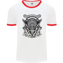 Motorbike Club Motorcycle Biker Mens White Ringer T-Shirt White/Red