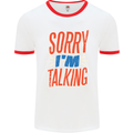 I'm Talking Funny Sacasm Sarcastic Slogan Mens White Ringer T-Shirt White/Red