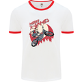 Motocross Merry X Games Dirt Bike Motorbike Mens White Ringer T-Shirt White/Red