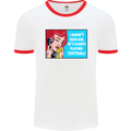 I Haven't Seen Him Playing Football Funny Mens White Ringer T-Shirt White/Red