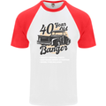 40 Year Old Banger Birthday 40th Year Old Mens S/S Baseball T-Shirt White/Red