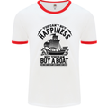 Boats You Can't Buy Hapiness Sailor Sailing Mens White Ringer T-Shirt White/Red