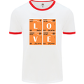 Love Periodic Table Chemistry Geek Funny Mens White Ringer T-Shirt White/Red