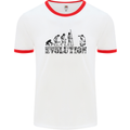 Evolution Photographer Funny Photoraphy Mens White Ringer T-Shirt White/Red