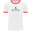 Golf Heartbeat Pulse Mens White Ringer T-Shirt White/Red