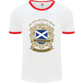 All Men Are Born Equal Scotland Scottish Mens White Ringer T-Shirt White/Red