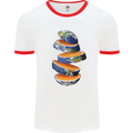 Our Orange Planet Earth Mens White Ringer T-Shirt White/Red