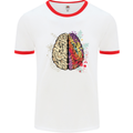 Science vs Artistic Brain Art IQ Physics Mens White Ringer T-Shirt White/Red