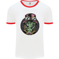 Steampunk Alien Mens White Ringer T-Shirt White/Red