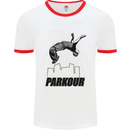 Parkour Free Running Break the Limit Mens White Ringer T-Shirt White/Red