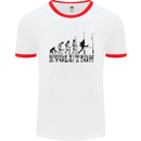 Evolution of Rugby Player Union Funny Mens White Ringer T-Shirt White/Red