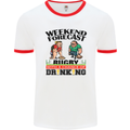 Weekend Forecast Rugby Funny Beer Alcohol Mens White Ringer T-Shirt White/Red