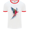 A Colourful Parrot Mens Ringer T-Shirt White/Red