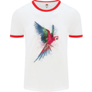 A Colourful Parrot Mens Ringer T-Shirt White/Red