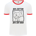 Part Cotton Part Cat Hair Funny Mens White Ringer T-Shirt White/Red