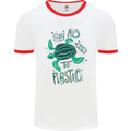 Climate Change Say No To Plastic Mens Ringer T-Shirt White/Red