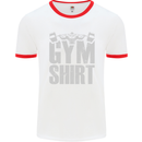 Gym Training Top Bodybuilding Weightlifting Mens White Ringer T-Shirt White/Red