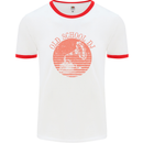 Old School DJ Gramaphone DJing Music Mens White Ringer T-Shirt White/Red